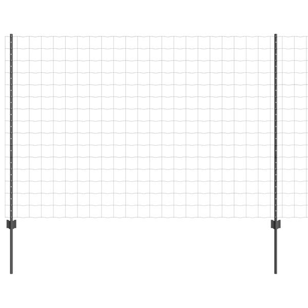 vidaXL Ograda s postovima Siva 1,5 x 10 m Čelik