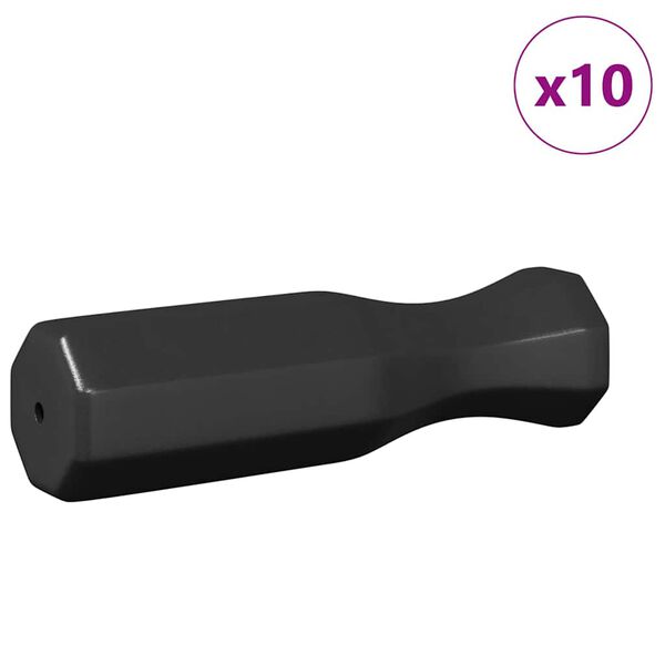 vidaXL Dr&scaron;ke za nogometni stol 10 pcs Crna 3,1 x 3,1 x 17,8 cm