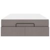 vidaXL Okvir kreveta s madracem s madracem 2 pcs Sivo-smeđa tkanina