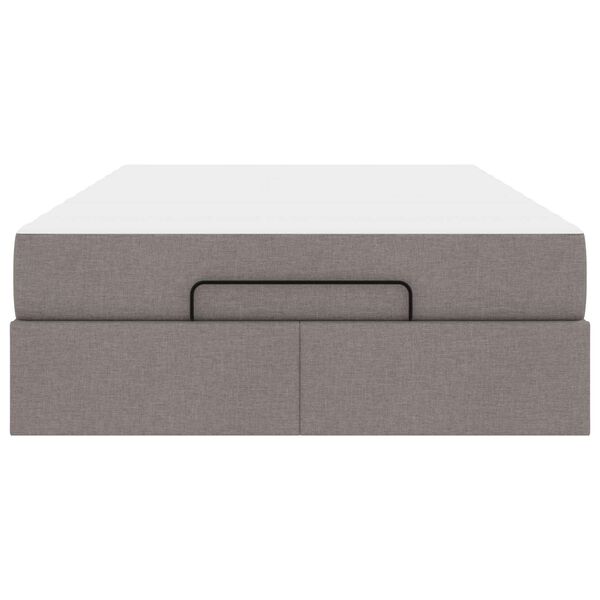 vidaXL Okvir kreveta s madracem s madracem 2 pcs Sivo-smeđa tkanina