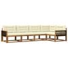 vidaXL Set vanjskih sofa s jastukom 5 pcs Prirodna i krem