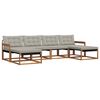 vidaXL Set vanjskih sofa 6 kom. Prirodna i svijetlo siva
