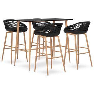 vidaXL 5-dijelni barski set crni