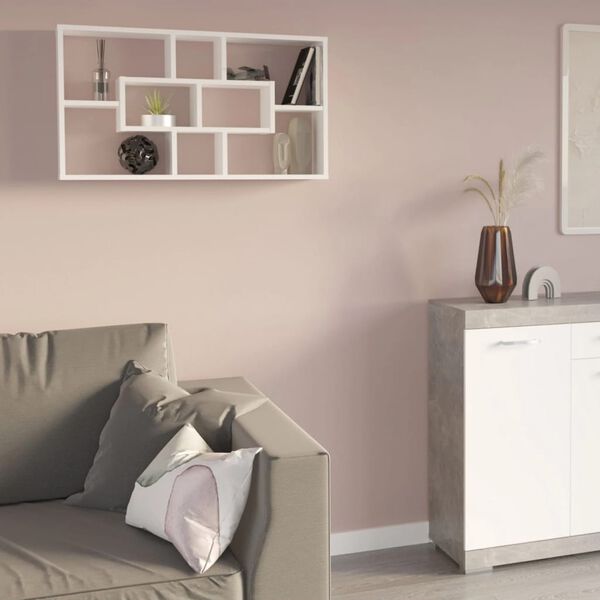 FMD zidne police s 8 odjeljaka pravokutne bijele