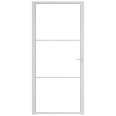 vidaXL Unutarnja vrata 93 x 201,5 cm Bijela od ESG stakla i aluminija