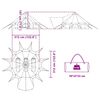 vidaXL Teepee šator s krovom Siva i narančasta 600 x 600 x 347 cm