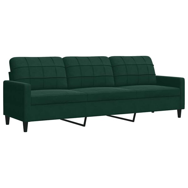 vidaXL 3-dijelni set sofa s jastucima tamnozeleni bar&scaron;unasti