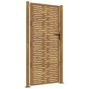 vidaXL Vrtna vrata 100x200 cm od korten čelika, kvadratni dizajn