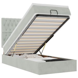 vidaXL Okvir kreveta s madracima svijetlosivi 90x190cm bar&scaron;unasti