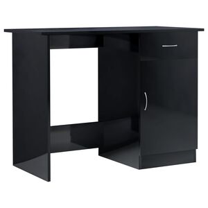 vidaXL Radni stol visoki sjaj crni 100 x 50 x 76 cm od iverice