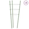 vidaXL Kolci za vrtne biljke s 3 prstena 5 kom zeleni 60 cm čelični
