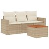 vidaXL 4-dijelni set vrtnih sofa s jastucima bež od poliratana