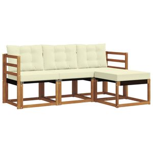 vidaXL Set vanjskih sofa 4 kom. Prirodna i krem
