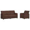 vidaXL Set sofe 2 pcs Smeđa Umjetna koža