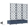 vidaXL Vrtna saksija 3 pcs Sivi 120 x 40 x 126 cm Plastika