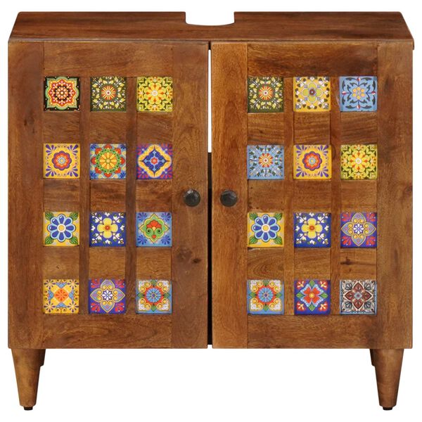 vidaXL Kupaonski ormarić za sudoper s pohranom Orah 62 x 33 x 58 cm