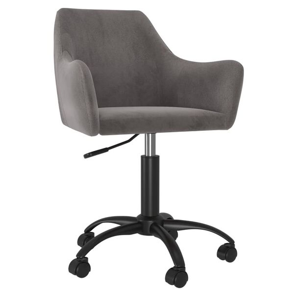 vidaXL Okretna blagovaonska stolica tamnosiva bar&scaron;unasta