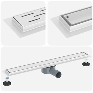 vidaXL Tu&scaron; kanal 2-u-1 sa 360&deg; sifonom Srebrno 70 cm