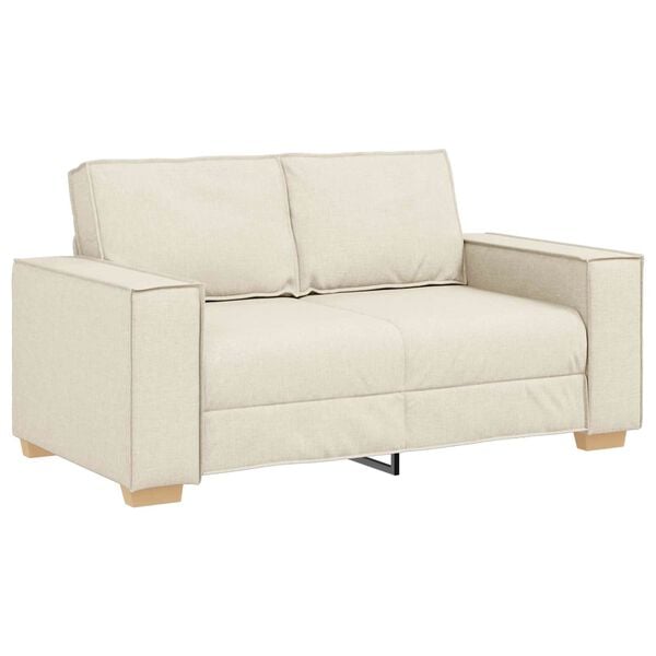 vidaXL Sofa 2 pcs Bež 220 x 80 x 84 cm Platnasta tkanina