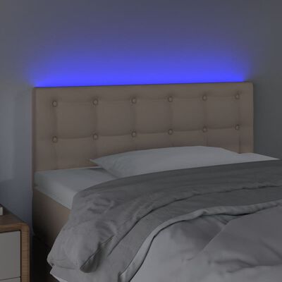 vidaXL LED uzglavlje boja cappuccina 90 x 5 x 78/88 cm od umjetne kože