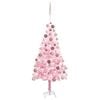 vidaXL Umjetno osvijetljeno božićno drvce s kuglicama rozo 150 cm PVC