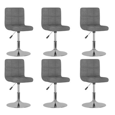 vidaXL Okretne blagovaonske stolice od tkanine 6 kom svjetlosive