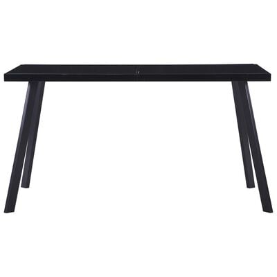 vidaXL Blagovaonski stol crni 140 x 70 x 75 cm od kaljenog stakla