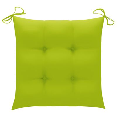 vidaXL Vrtne stolice s jarko zelenim jastucima 6 kom masivna tikovina