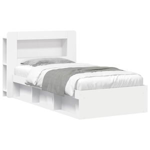 vidaXL Okvir kreveta s pohranom Bijela 100 x 200 cm Konstruirano drvo
