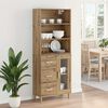 vidaXL Highboard Umjetnički hrast 69,5 x 34 x 180 cm Konstruirano drvo