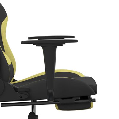 vidaXL Igraća stolica tkanine s osloncem za noge crno-zelena