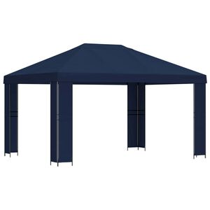 vidaXL Gazebo 4 &times; 3 m Plava Poliester i čelik 190 gsm