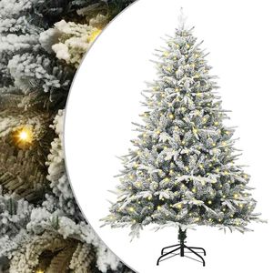 vidaXL Umjetna božićna jelka s lampicama Zelena 180 cm PVC i PE