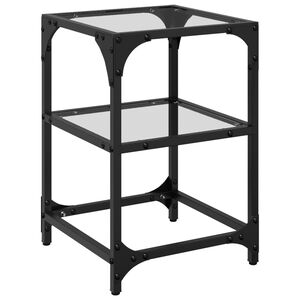 vidaXL Stolić s prozirnom staklenom povr&scaron;inom 30x30x45 cm čelik