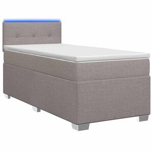 vidaXL Krevet s box springom, madracem i LED-om Sivosmeđa 80 x 200 cm