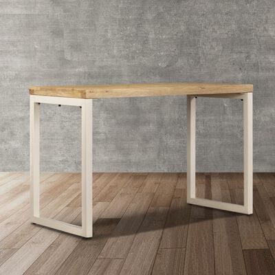 vidaXL Blagovaonski stol 115 x 55 x 76 cm masivno drvo manga i čelik