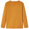 Dječja majica dugih rukava tamna oker boja 92
