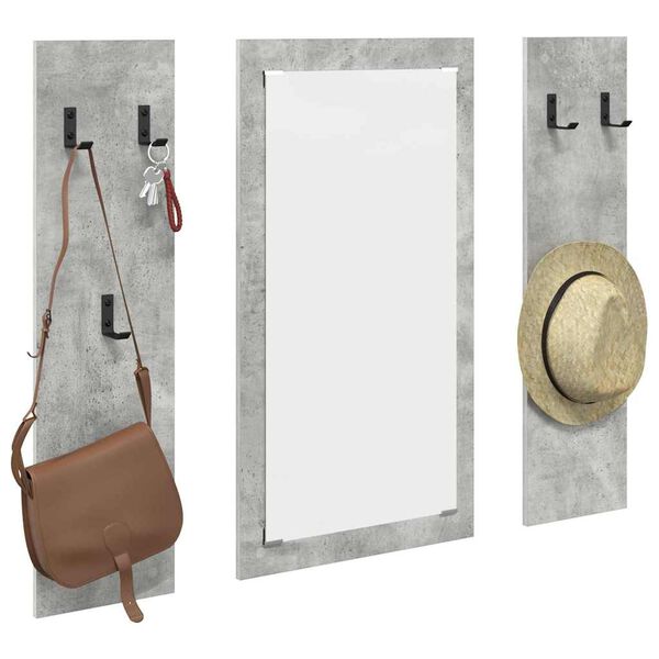 vidaXL Vje&scaron;alica za kapute na zidu Betonski sivi 96 x 1,5 x 90 cm