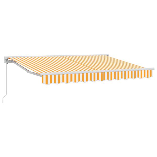 vidaXL Skrovita tenda Žuta i bijela 300 x 200 cm Poliester i metal