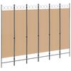 vidaXL Razdjelnik prostora s 6 panela Bež 240 x 180 cm Tkanina