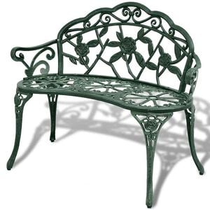 vidaXL Vrtna klupa 100 cm od lijevanog aluminija zelena