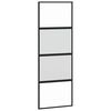 vidaXL Klizna vrata crna 76x205 cm od kaljenog stakla i aluminija