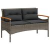 vidaXL Vrtna klupa s jastucima 116 x 62,5 x 74 cm siva od poliratana