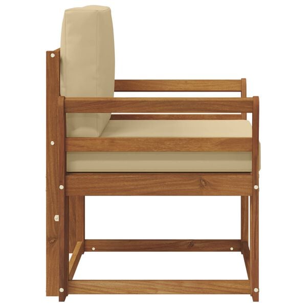 vidaXL Vanjski kauč Čvrsto drvo akacije i poliester Prirodna