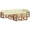 vidaXL Set vanjskih sofa s jastukom 9 pcs Prirodna i krem