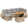 vidaXL 7-dijelni set vrtnih sofa od poliratana s jastucima bež