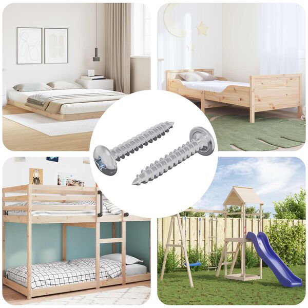 vidaXL Drvene vijake 2 pcs Srebrno M4 x 25 mm Čelik