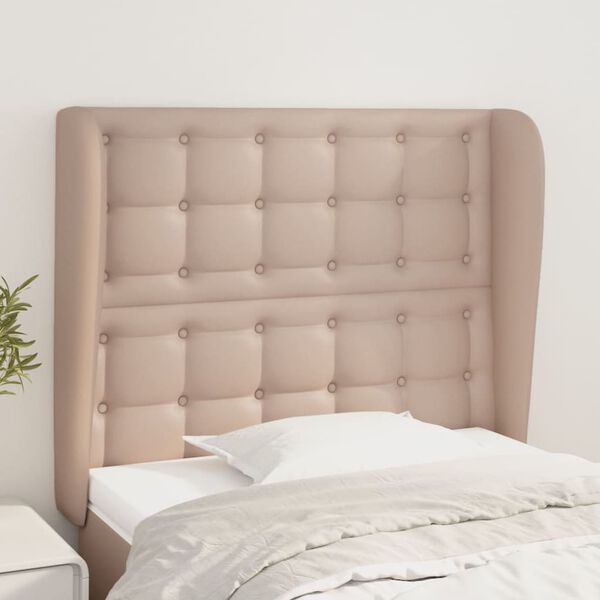 vidaXL Uzglavlje s ušima boja cappuccina 83x23x118/128 cm umjetna koža