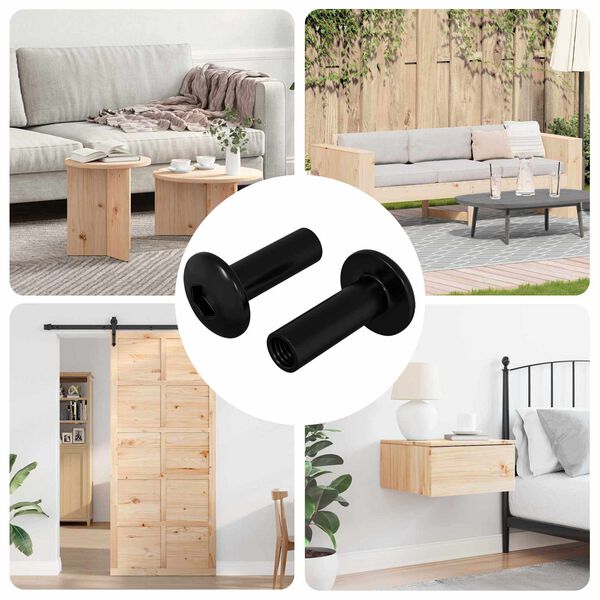 vidaXL Matične Cijevi 2 pcs Crna M4 x 14,5 mm Željezo