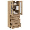 vidaXL Highboard Umjetnički hrast 69,5 x 34 x 90 cm Konstruirano drvo